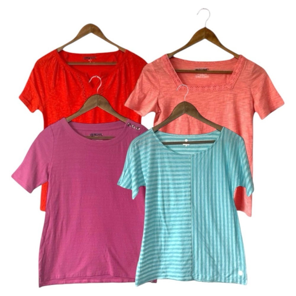 Bundle 4 Talbots Short Sleeve Tops Shirts Size Small